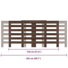 Разтегателна декоративна решетка за радиатор ALVERO, кафяв дъб, 156-205x21,5x83,5 см
