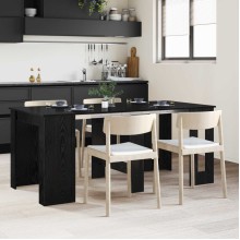 Разтегателна трапезна маса в стил Modern Minimalist, ЛПДЧ черен дъб, 60-180 x 85 см