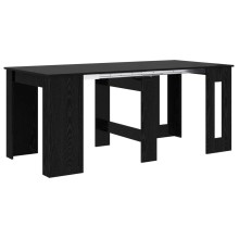 Разтегателна трапезна маса в стил Modern Minimalist, ЛПДЧ черен дъб, 60-180 x 85 см