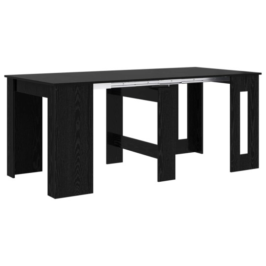 Разтегателна трапезна маса в стил Modern Minimalist, ЛПДЧ черен дъб, 60-180 x 85 см