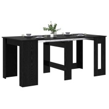 Разтегателна трапезна маса в стил Modern Minimalist, ЛПДЧ черен дъб, 60-180 x 85 см