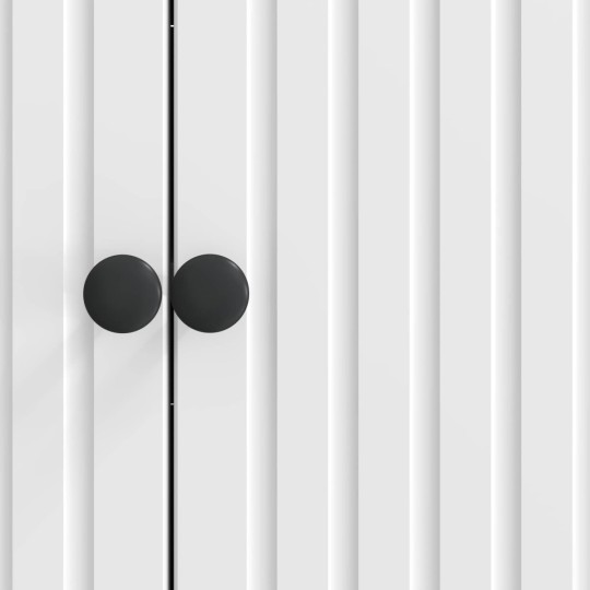 Шкаф ARCO с 3 врати и фрезовани фронтове, бял гланц, 89 x 34,5 x 80 см