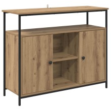 Шкаф за съхранение с врати, дъб артизан, 100 x 35 x 80 см