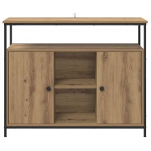 Шкаф за съхранение с врати, дъб артизан, 100 x 35 x 80 см