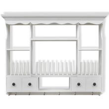 Стенен кухненски шкаф от МДФ, бял, 90,5 x 22,5 x 70,3 см