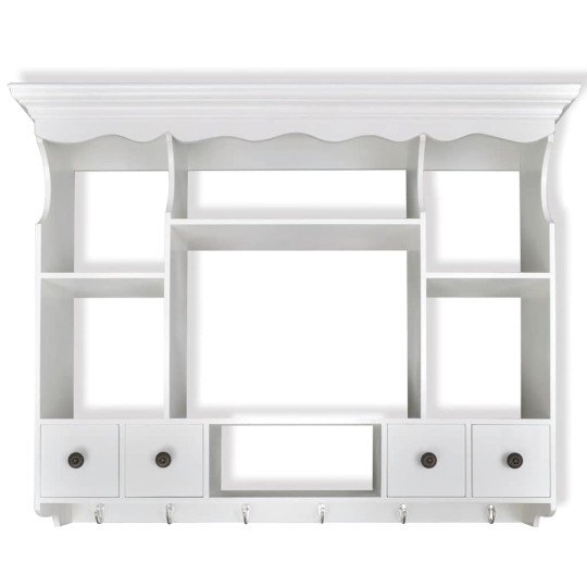 Стенен кухненски шкаф от МДФ, бял, 90,5 x 22,5 x 70,3 см