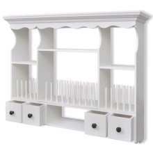 Стенен кухненски шкаф от МДФ, бял, 90,5 x 22,5 x 70,3 см