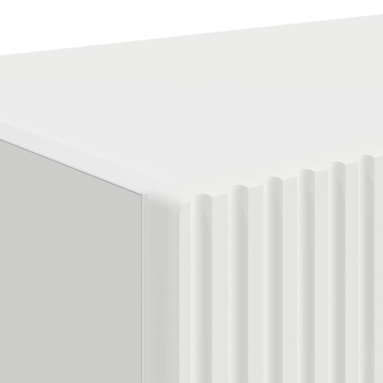 Стенен ТВ шкаф LINEA с вертикално фрезован фронт, бял, 60 x 31 x 29,5 см