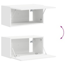 Стенен ТВ шкаф LINEA с вертикално фрезован фронт, бял, 60 x 31 x 29,5 см
