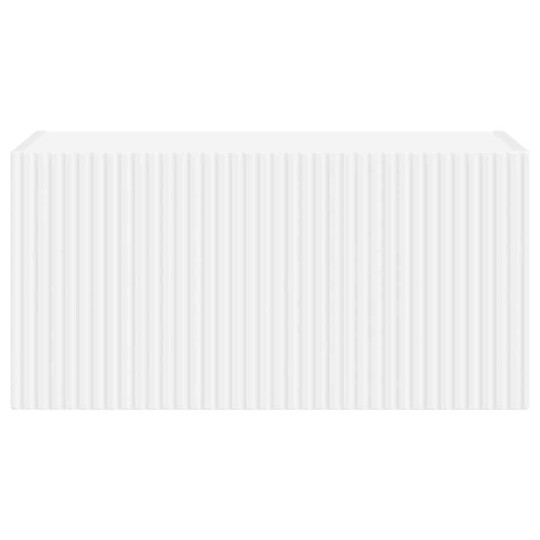 Стенен ТВ шкаф LINEA с вертикално фрезован фронт, бял, 60 x 31 x 29,5 см