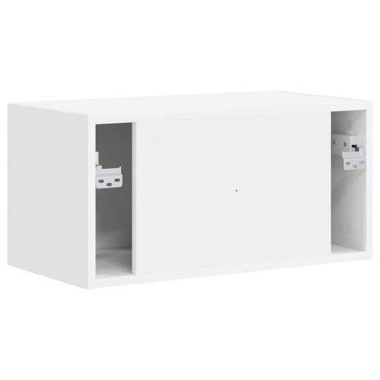 Стенен ТВ шкаф LINEA с вертикално фрезован фронт, бял, 60 x 31 x 29,5 см