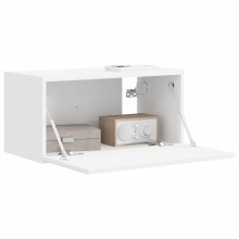 Стенен ТВ шкаф LINEA с вертикално фрезован фронт, бял, 60 x 31 x 29,5 см