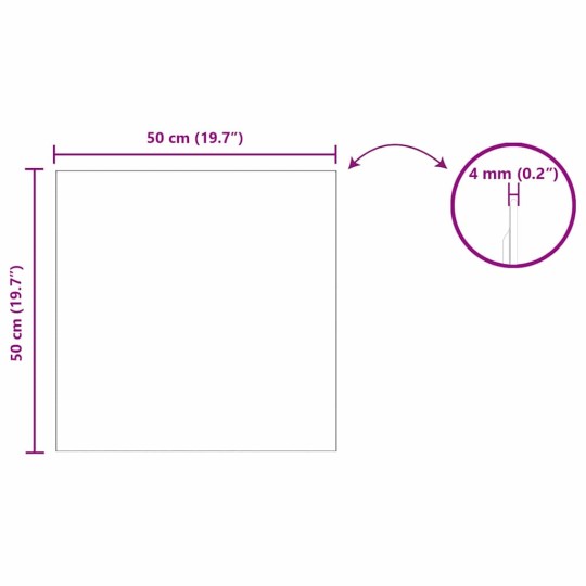 Стенно огледало без рамка от закалено стъкло 50 x 50 см