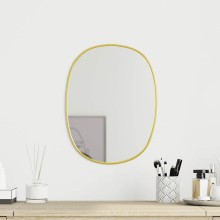 Стенно овално огледало с фина златиста рамка 40 x 30 см