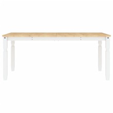 Трапезна маса Corona в стил Rustic, бяла чамова дървесина масив, 180 x 90 см