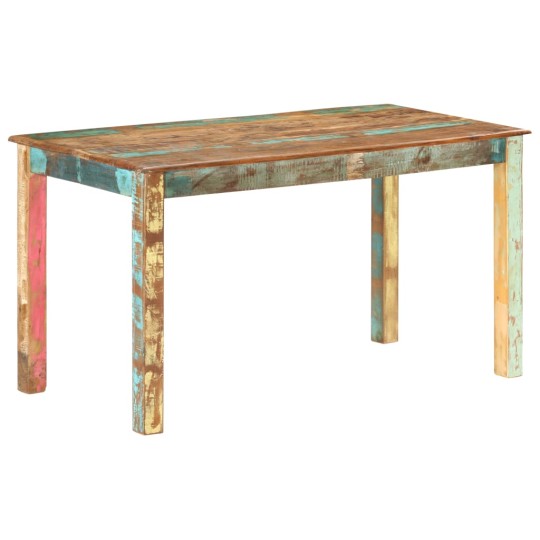 Трапезна маса в стил Artisan, многоцветно регенерирано масивно дърво, 140 x 70 см