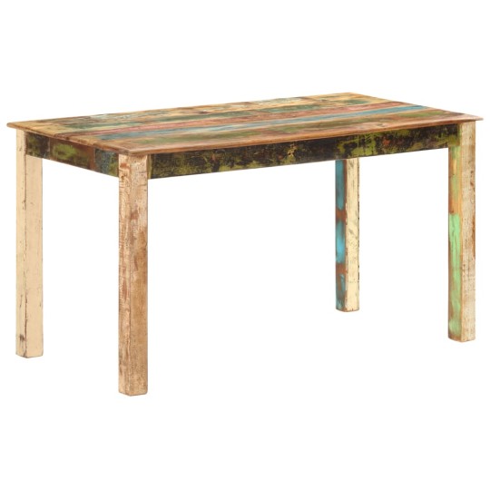 Трапезна маса в стил Artisan, многоцветно регенерирано масивно дърво, 140 x 70 см