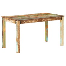 Трапезна маса в стил Artisan, многоцветно регенерирано масивно дърво, 140 x 70 см