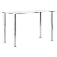 Трапезна маса в стил Modern Glass, прозрачно закалено стъкло и неръждаема стомана, 120 x 60 см