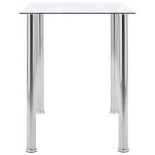 Трапезна маса в стил Modern Glass, прозрачно закалено стъкло и неръждаема стомана, 120 x 60 см
