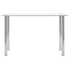 Трапезна маса в стил Modern Glass, прозрачно закалено стъкло и неръждаема стомана, 120 x 60 см