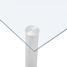 Трапезна маса в стил Modern Glass, прозрачно закалено стъкло и неръждаема стомана, 120 x 60 см