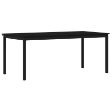 Трапезна маса в стил Modern Minimalist, ЛПДЧ черен мат и черен метал, 180 x 90 см