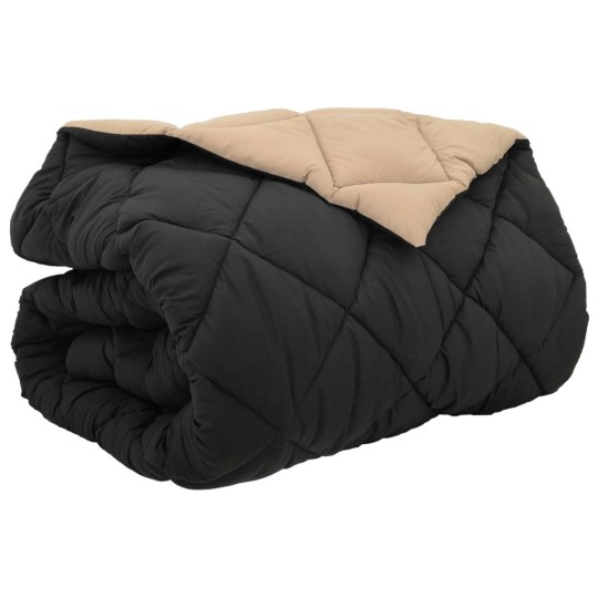 Зимна двулицева олекотена завивка Color Arctic с полиестерен пълнеж, 450 г/м², в черно и таупе
