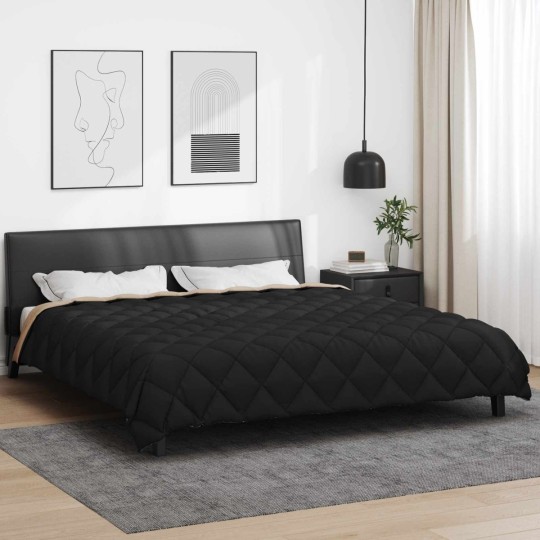 Зимна двулицева олекотена завивка Color Arctic с полиестерен пълнеж, 450 г/м², в черно и таупе