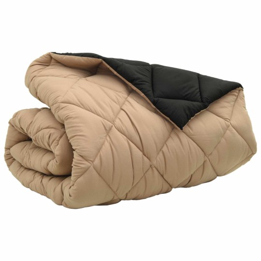 Зимна двулицева олекотена завивка Color Arctic с полиестерен пълнеж, 450 г/м², в черно и таупе