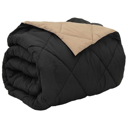 Зимна двулицева олекотена завивка Color Comfort с полиестерен пълнеж, 300 г/м², в черно и таупе