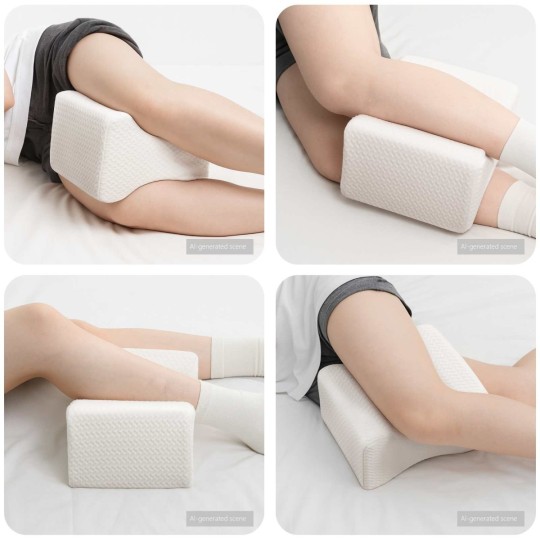 Анатомична възглавница за колене Knee Align Memory, 26 x 21,5 x 15 см, бяла