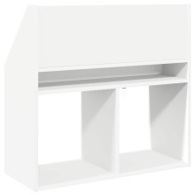 Детска етажерка за книги с открити отделения, бяла, 72,5 x 29,5 x 69 см