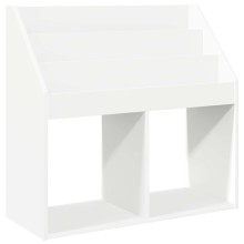 Детска етажерка за книги с открити отделения, бяла, 72,5 x 29,5 x 69 см