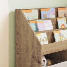 Детска етажерка за книги с открити отделения, с декор дъб артизан, 72,5 x 29,5 x 69 см