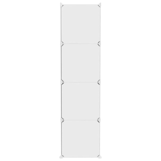 Детски модулен органайзер с 10 отделения, бял, 124,5 x 31,5 x 123,5 см
