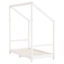 Двойно бебешко легло Монтесори, бор масив, бяло, 2 x (70 x 140) см