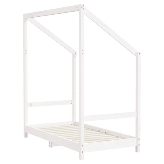 Двойно бебешко легло Монтесори, бор масив, бяло, 2 x (70 x 140) см