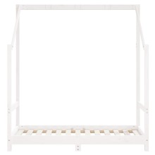 Двойно бебешко легло Монтесори, бор масив, бяло, 2 x (70 x 140) см
