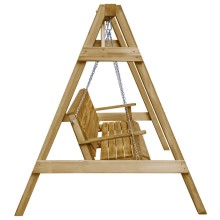 Градинска люлка от импрегниран бор, естествен цвят, 205x150x157 см