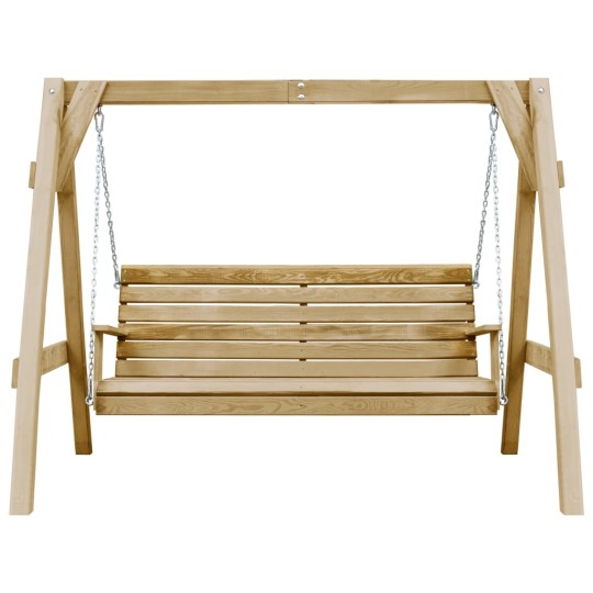 Градинска люлка от импрегниран бор, естествен цвят, 205x150x157 см