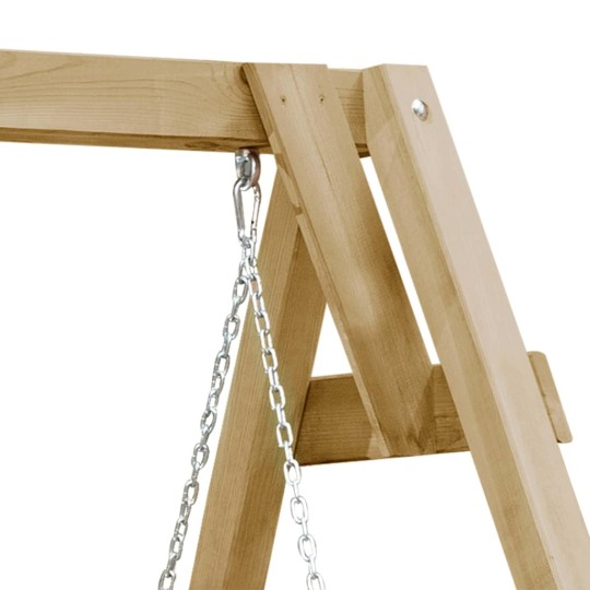 Градинска люлка от импрегниран бор, естествен цвят, 205x150x157 см