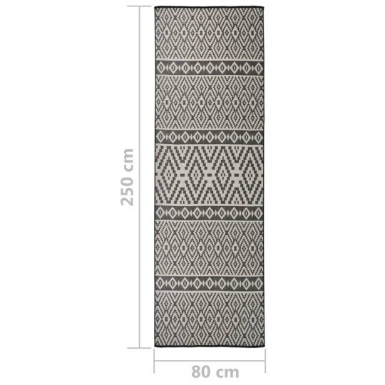 Градинска плоскотъкана пътека Tribal, черни шевици
