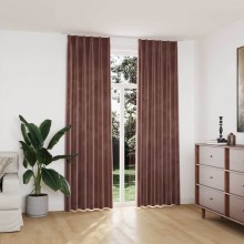 Кадифени завеси в цвят пепел от рози с перделък, 2 бр., 140 x 245 см