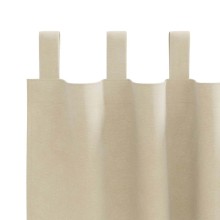 Кадифени завеси в цвят светлобежов с текстилни гайки (уши), 2 бр., 140 x 140 см