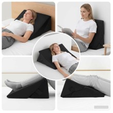 Клиновидна мемори възглавница за легло Bed Position Memory, 55 x 55 x 26 см, черна
