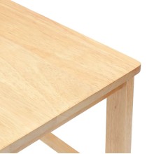 Комплект от 2 високи бар стола с облегалка в стил Transitional Classic от масивно каучуково дърво в натурален цвят