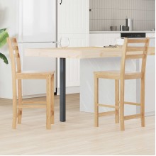 Комплект от 2 високи бар стола с облегалка в стил Transitional Classic от масивно каучуково дърво в натурален цвят