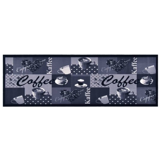 Кухненско килимче Coffee Retro Print, син, 60x180 см