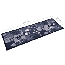 Кухненско килимче Coffee Retro Print, син, 60x180 см
